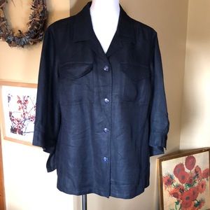 LIZ CLAIBORNE Emma James Size 18W SHACKET Linen LagenLook Breathable Cozy NEW